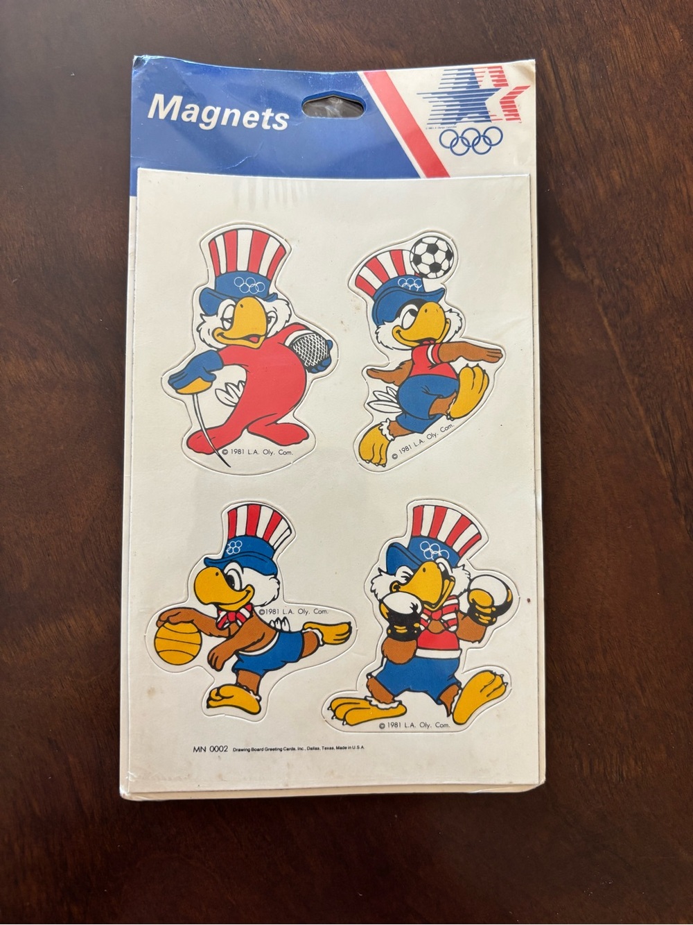 NEW Vintage Magnet Set 1984 Los Angeles Olympics Made In USA Magnets 2.5"T Each